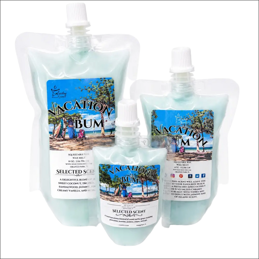 Vacation bum squeezable wax melt unique pouch fragrance