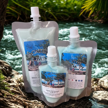 Vacation bum squeezable wax melt unique pouch fragrance