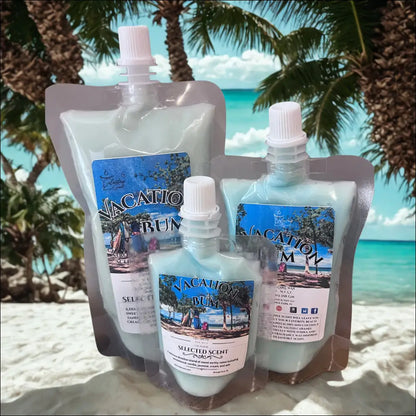 Vacation bum squeezable wax melt unique pouch fragrance