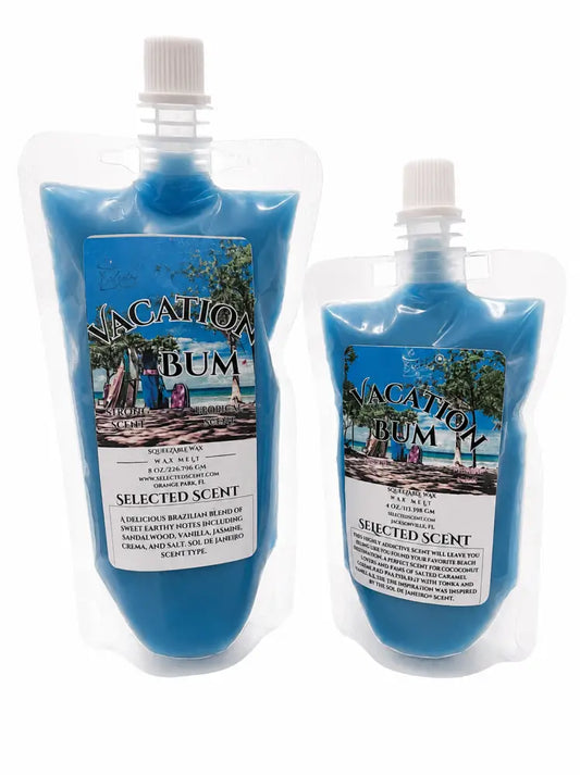 Vacation bum squeezable wax melt unique pouch fragrance