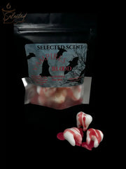 Selected Scent Vampire Blood unique spooky wax melts shaped like fangs with red dripping effect