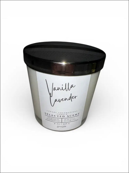 Vanilla lavender 8 ounce luxury candle long lasting scented