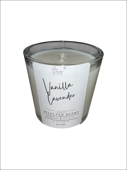 Vanilla lavender 8 ounce luxury candle long lasting scented