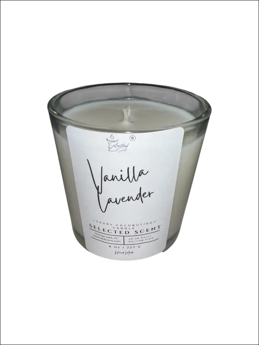 Vanilla lavender 8 ounce luxury candle long lasting scented
