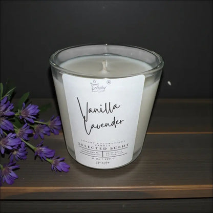 Vanilla lavender 8 ounce luxury candle long lasting scented