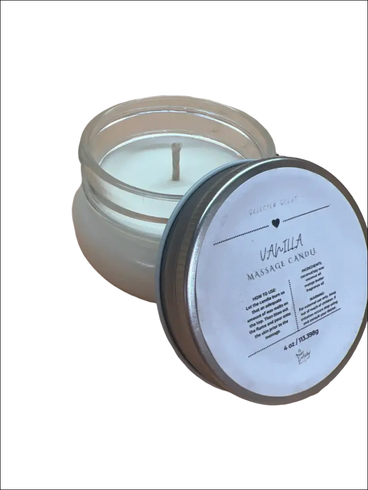 Vanilla massage candle 4 oz. With mango butter