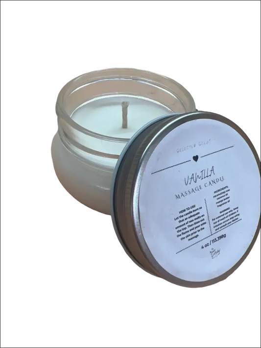 Vanilla massage candle 4 oz. With mango butter