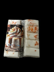 Selected Scent pumpkin marshmallow long lasting natural wax melts with orange speckles in clear packaging
