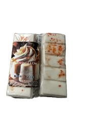 Selected Scent Pumpkin Marshmallow long lasting natural wax melts with orange speckles in clear packaging