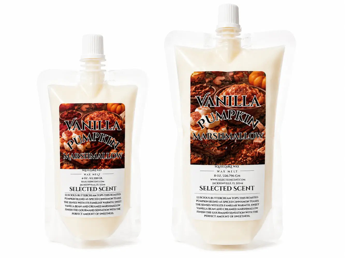 Vanilla pumpkin marshmallow squeezable wax melts