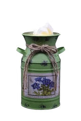 Selected Scent Electric Decorative Warmer green vintage milk can design with floral label and twine bow