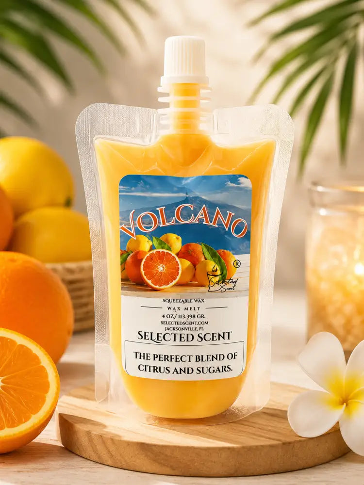 Volcano squeezable wax melt tropical scented melts