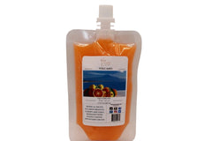 Selected Scent tropical scented wax melts in volcano fragrance pouch with bright orange color