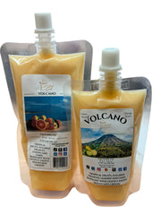 Selected Scent tropical scented wax melts Volcano flavor in yellow pouch with spout for easy use