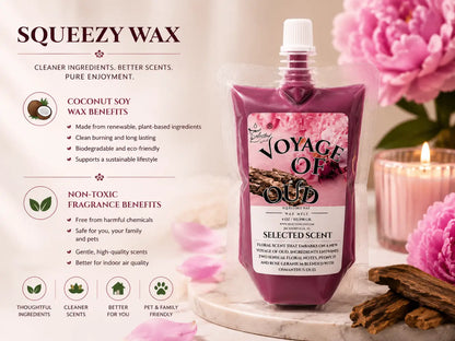 Voyage of oud squeezable wax melt all natural melts