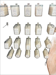Selected Scent wax melts display with Stronger Fragrance Utilizing Coconut Wax Blend in various scents