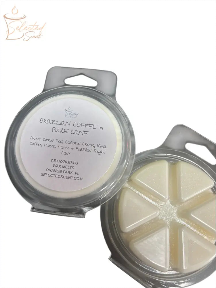 Wax Melts Stronger Fragrance Utilizing Coconut Wax Blend Brazillian Coffee and Pure Cain