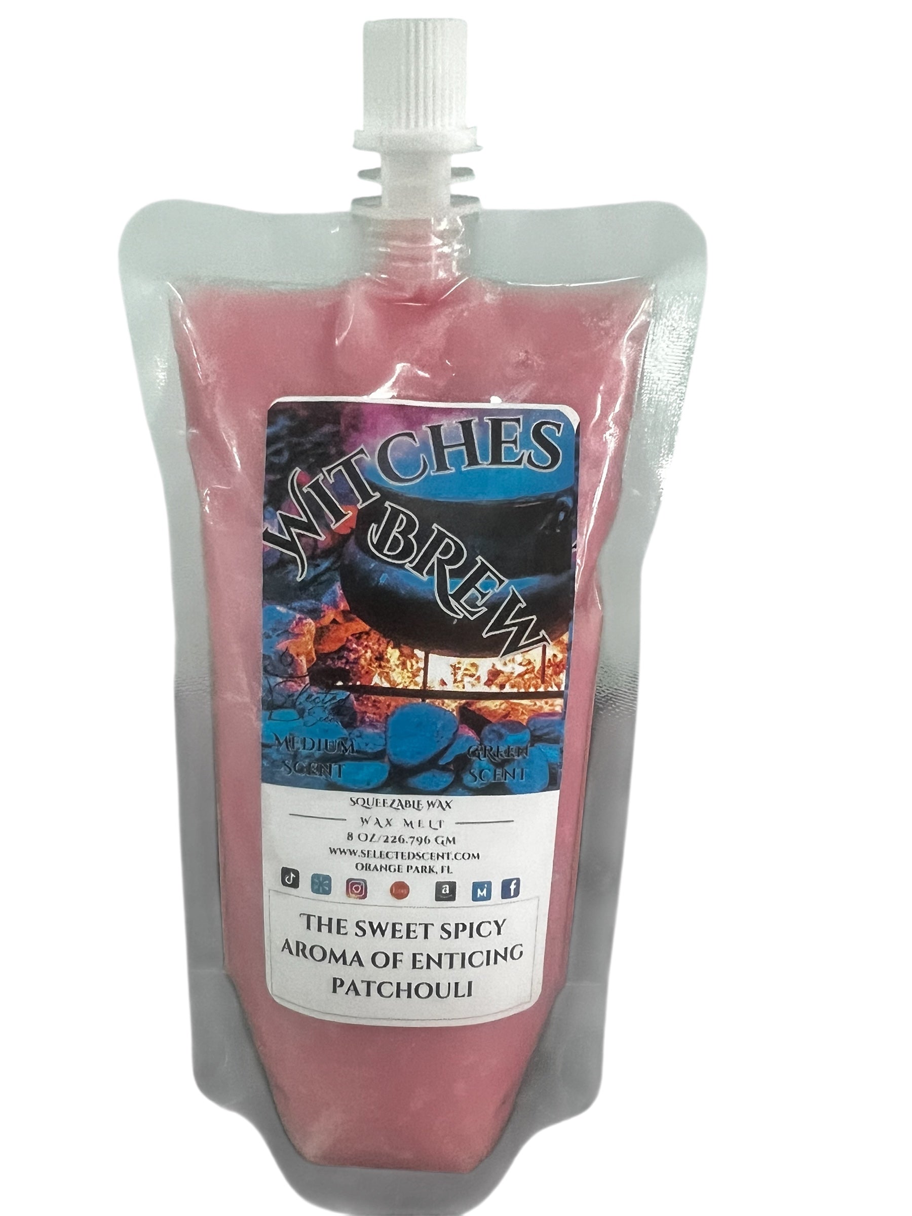 Selected Scent Witches Brew wax melt with sweet spicy patchouli scent from Fall Seasonal Favorites collection