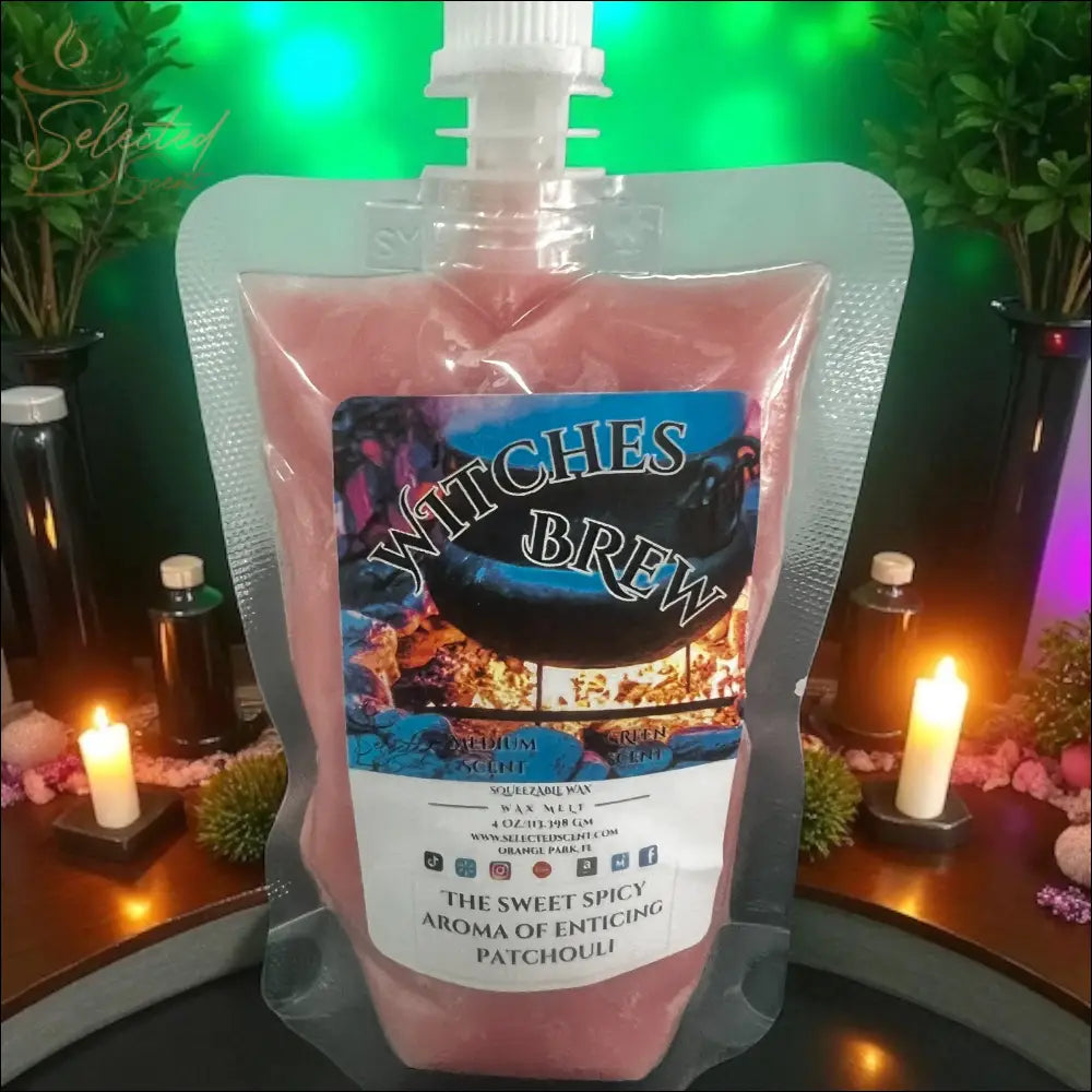 Selected Scent Witches Brew candle wax with sweet spicy patchouli fall seasonal favorites aroma